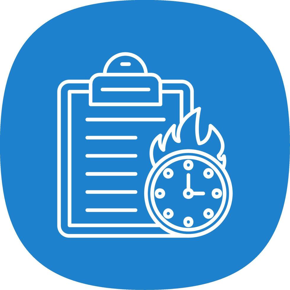 Deadline Line Curve Icon vector
