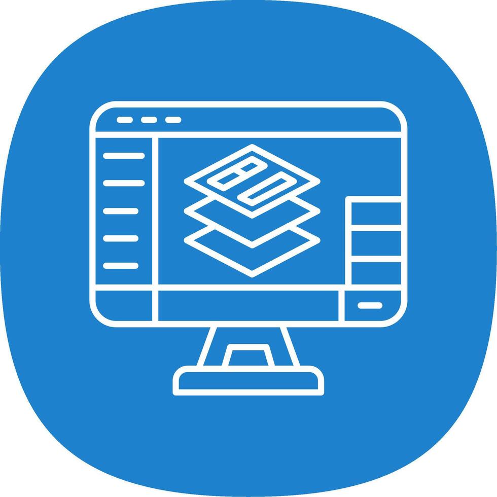 Layers Line Curve Icon vector