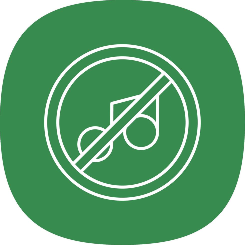 No music Line Curve Icon vector