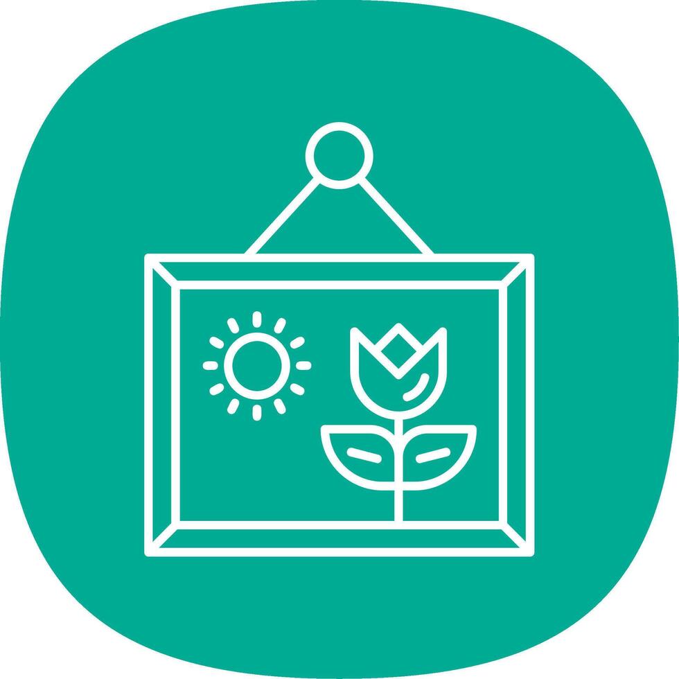 Picture Line Curve Icon vector