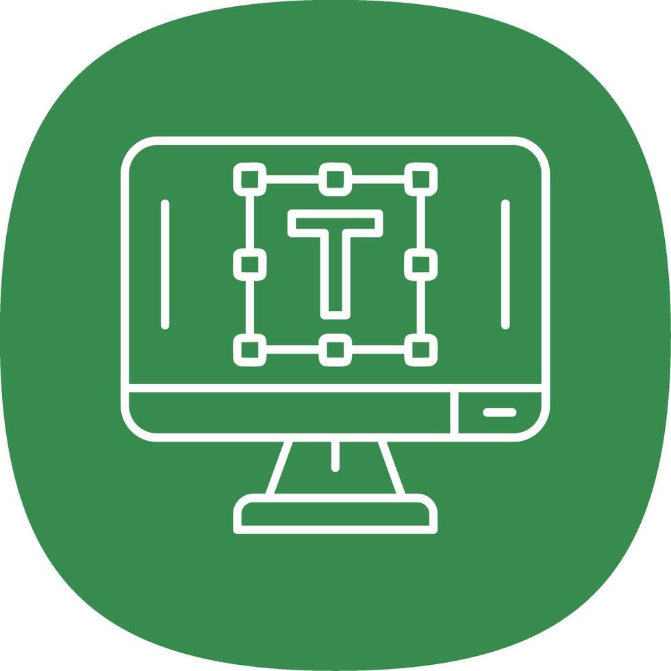 texto editor línea curva icono vector