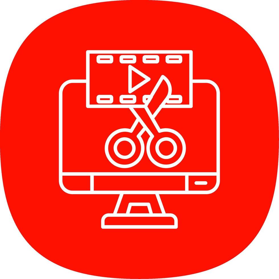 Video editor Line Curve Icon vector