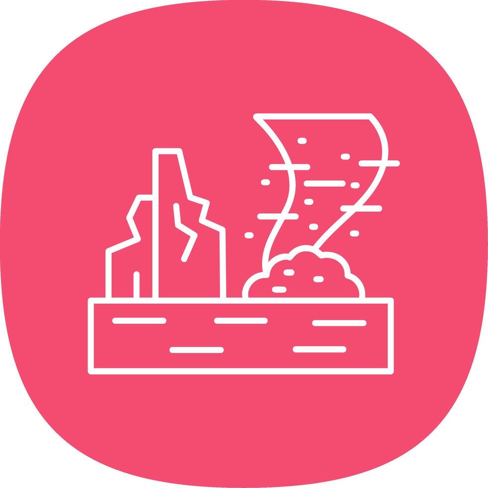 Sandstorm Line Curve Icon vector