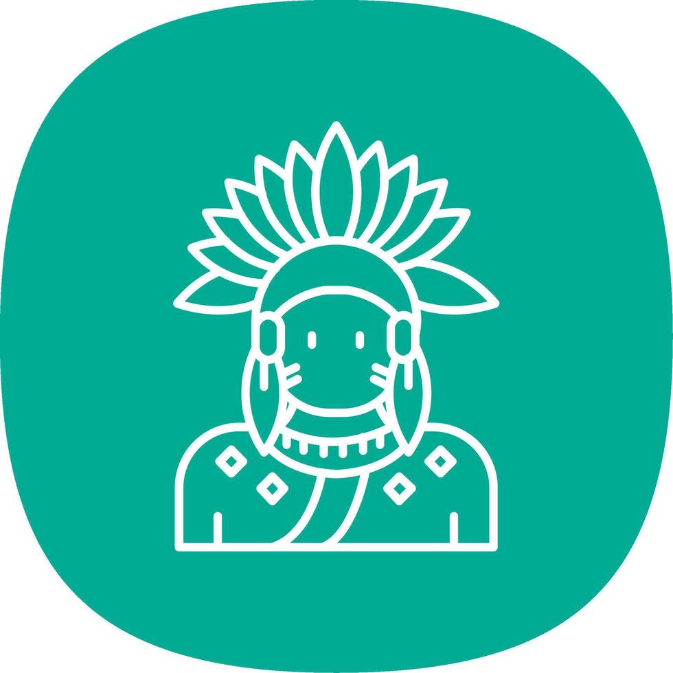 Indian Line Curve Icon vector