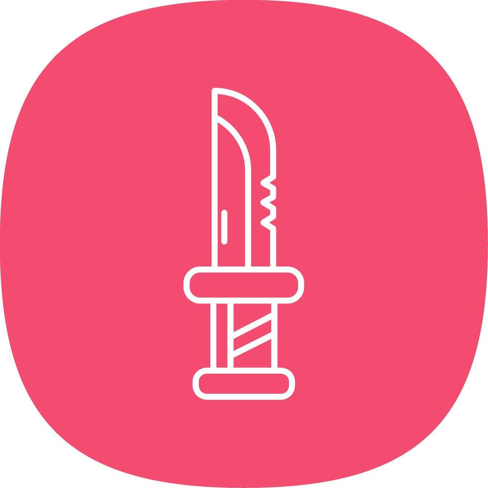 Dagger Line Curve Icon vector