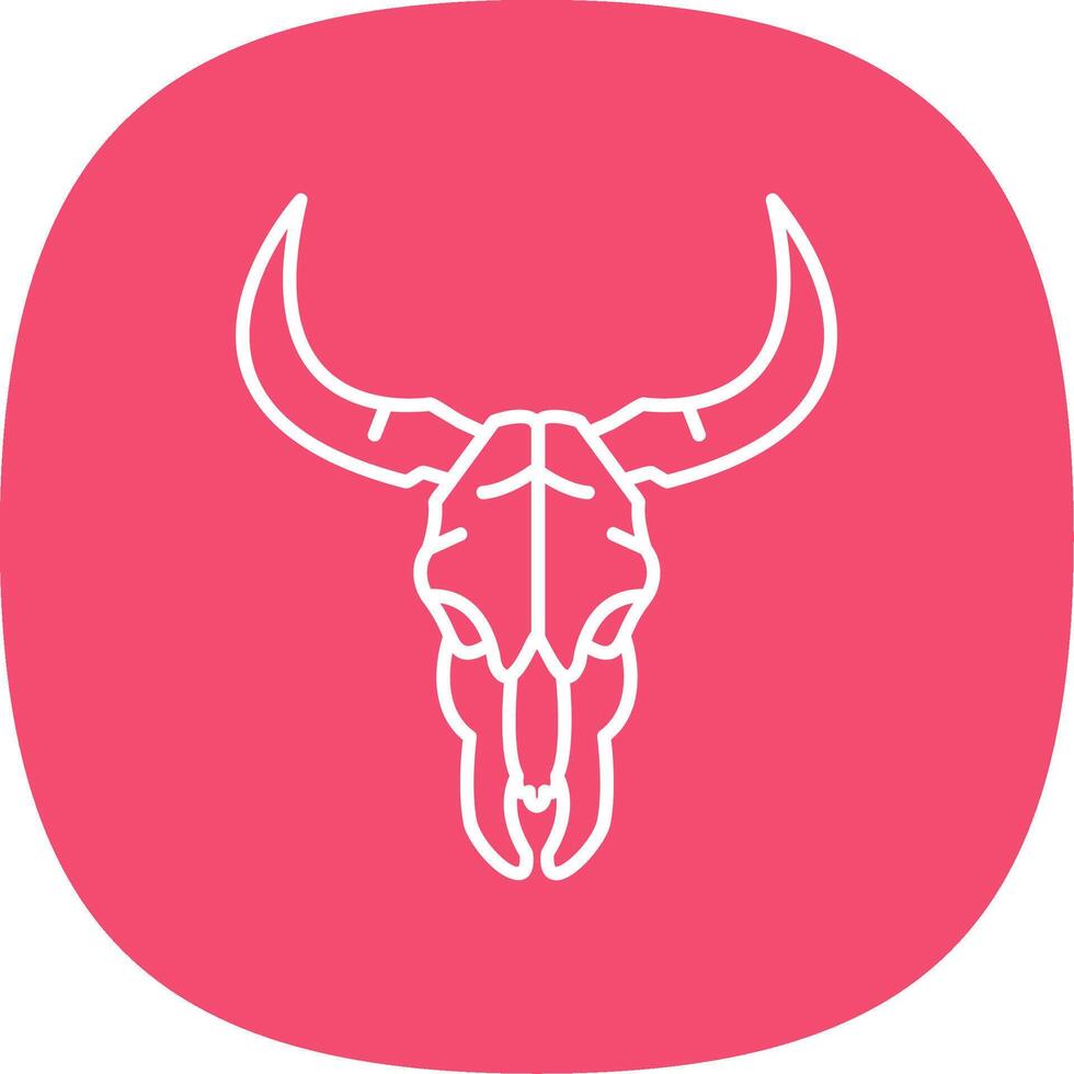 Bull skull Line Curve Icon vector
