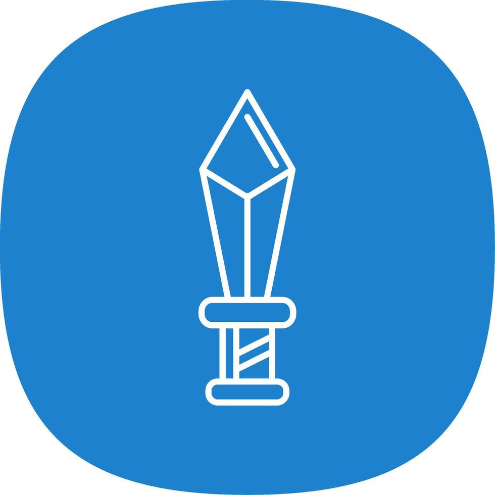 Dagger Line Curve Icon vector
