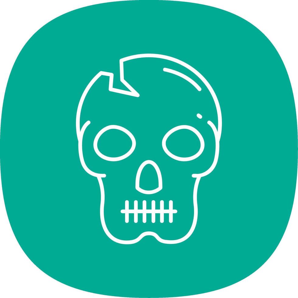 Skull Line Curve Icon vector