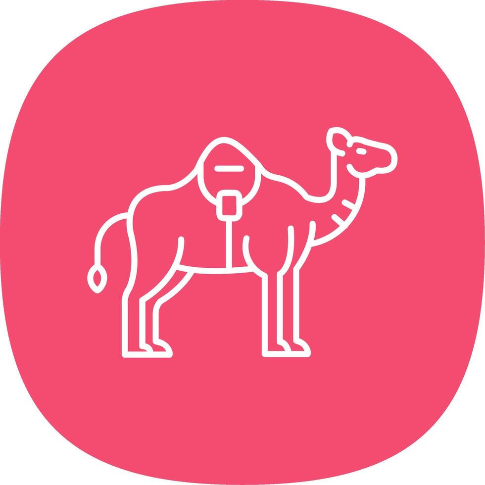 Camel Line Curve Icon vector