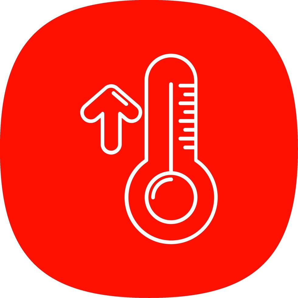 High temperature Line Curve Icon vector