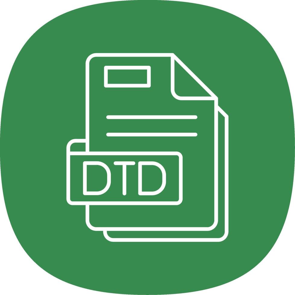 Dtd Line Curve Icon vector