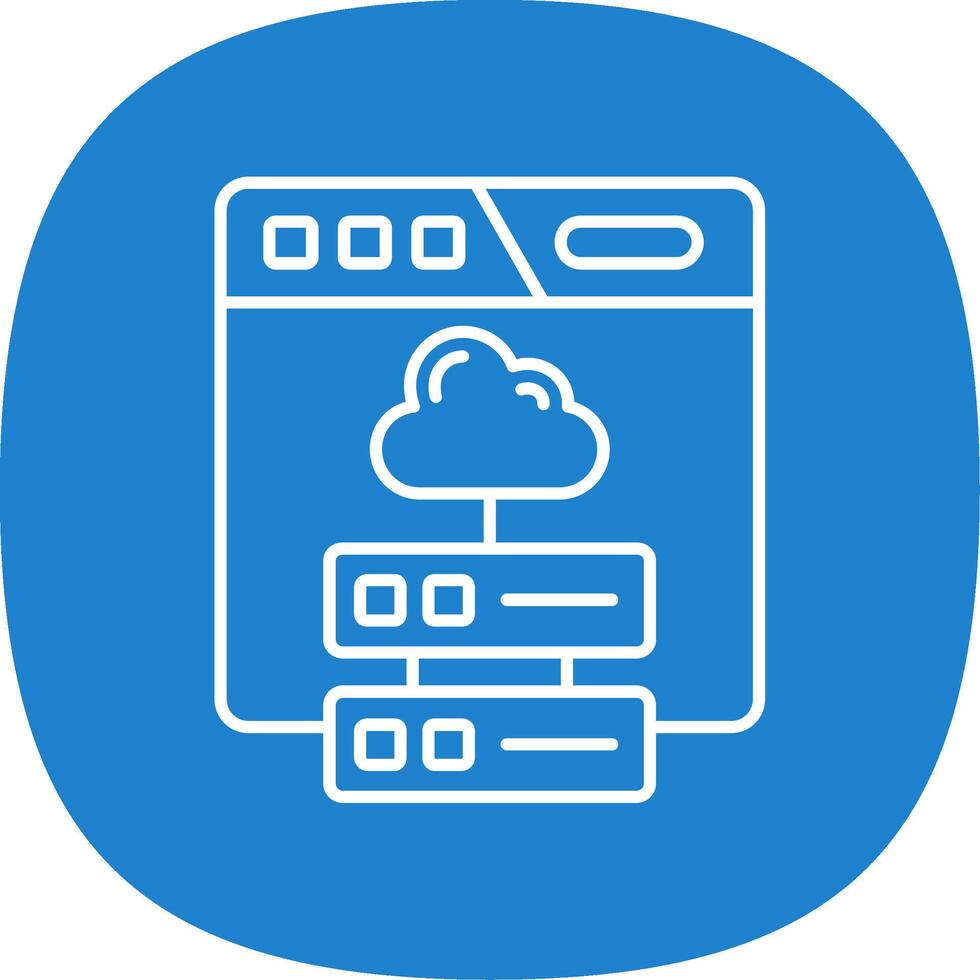 Cloud storage Line Curve Icon vector