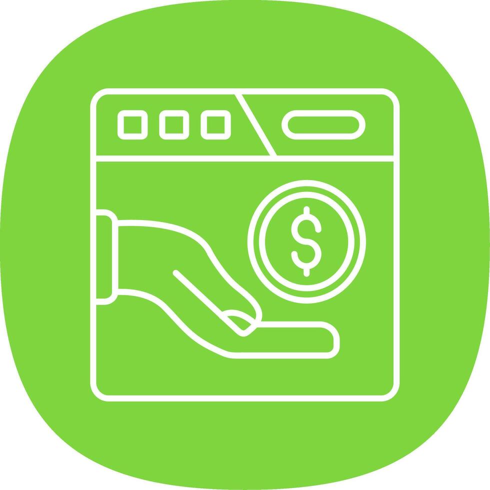 Online donation Line Curve Icon vector