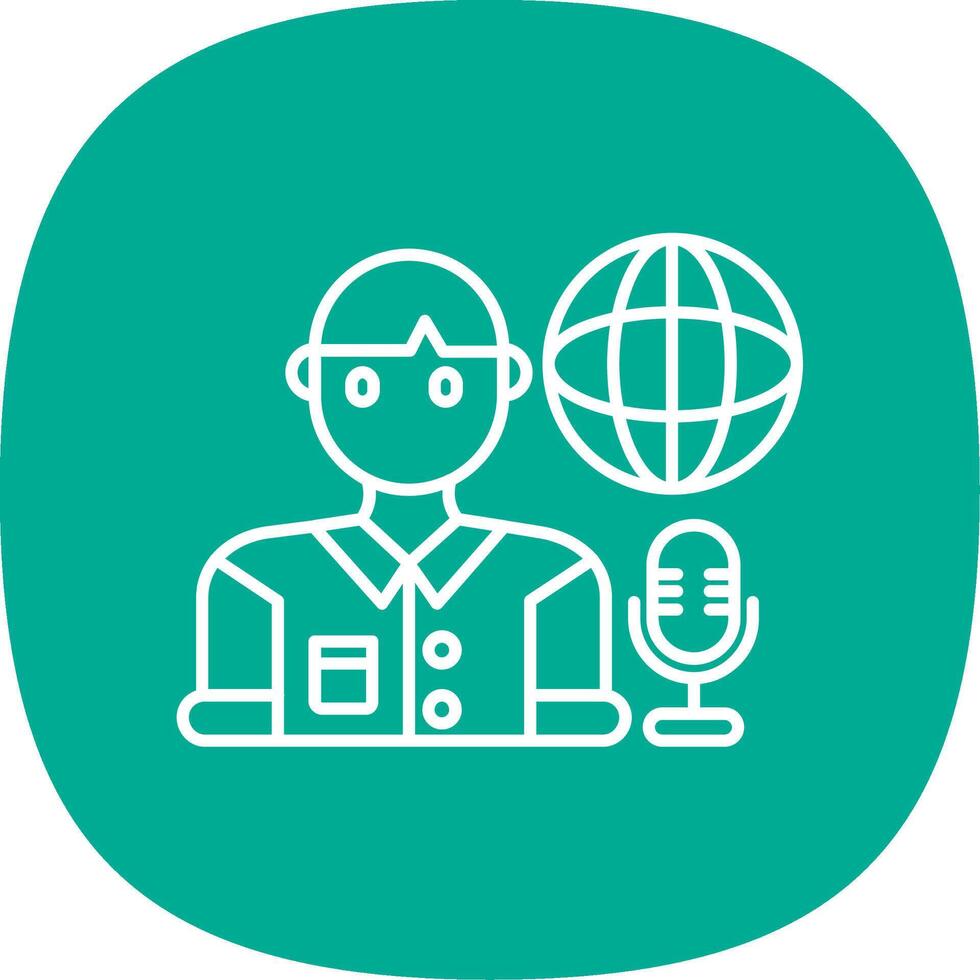 Broadcaster Line Curve Icon vector