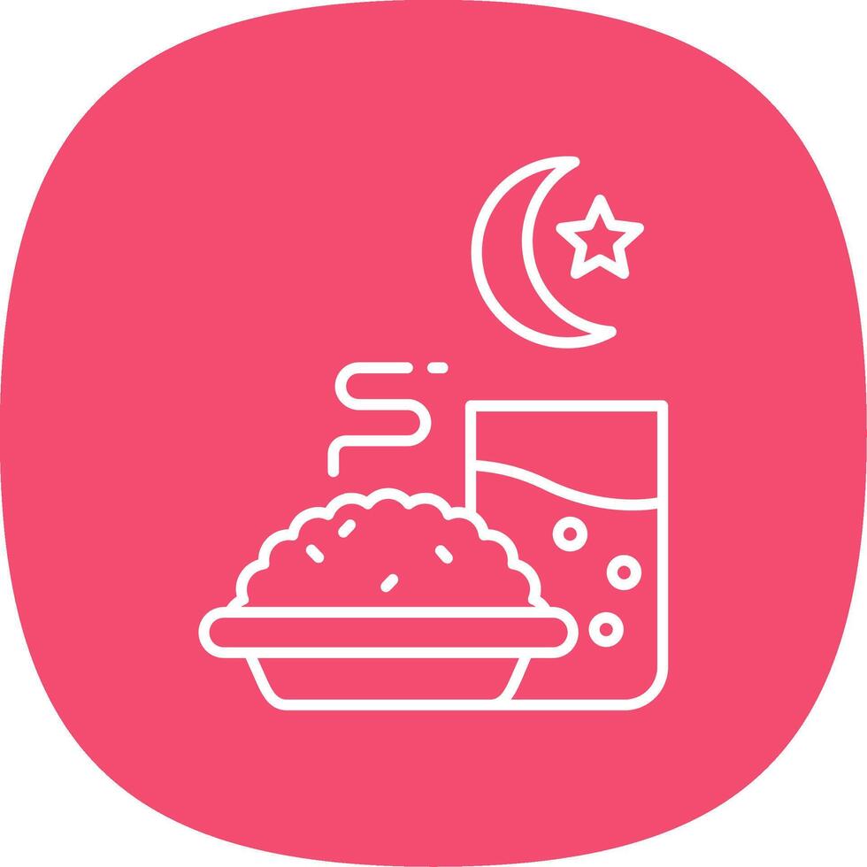 Iftar Line Curve Icon vector