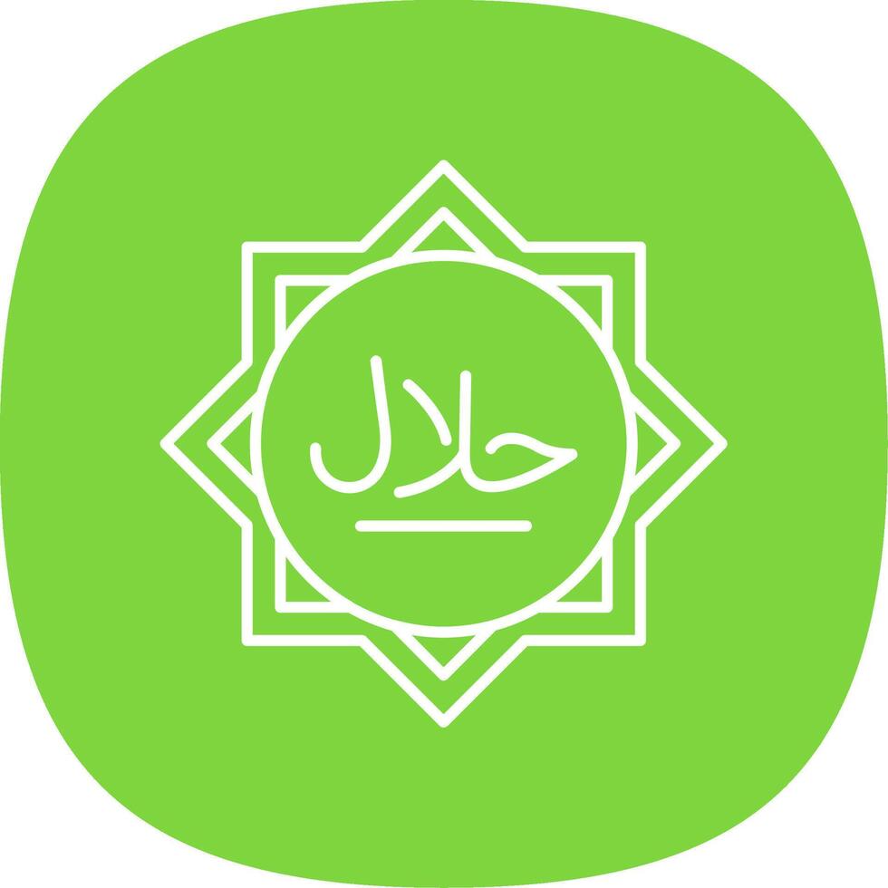Halal Line Curve Icon vector