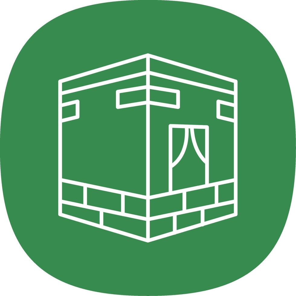 Qibla Line Curve Icon vector
