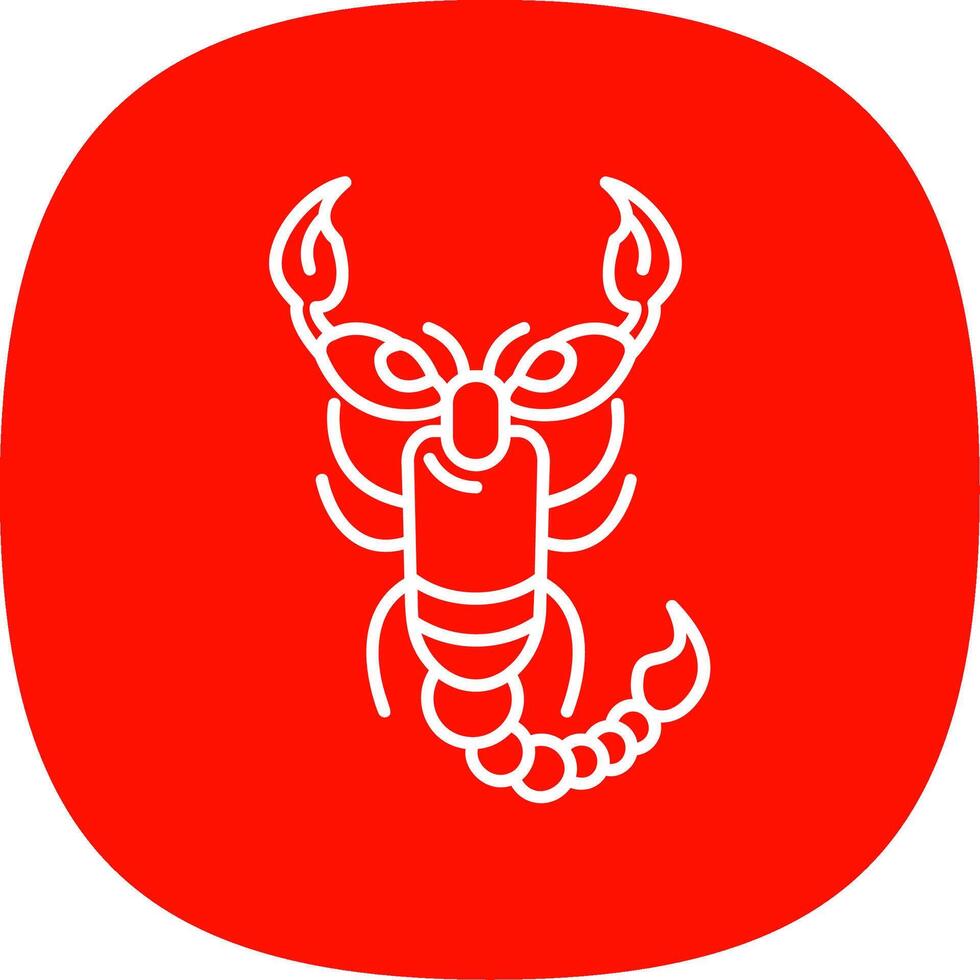 Scorpion Line Curve Icon vector