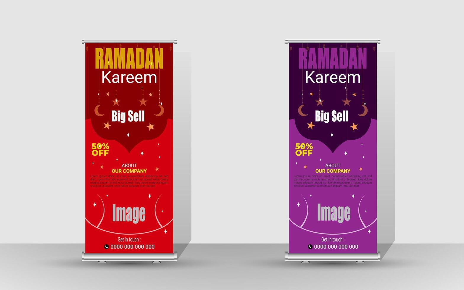 Ramadan special food rollup banner template vector