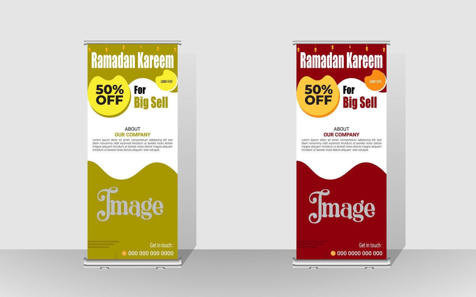 Ramadan special food rollup banner template vector