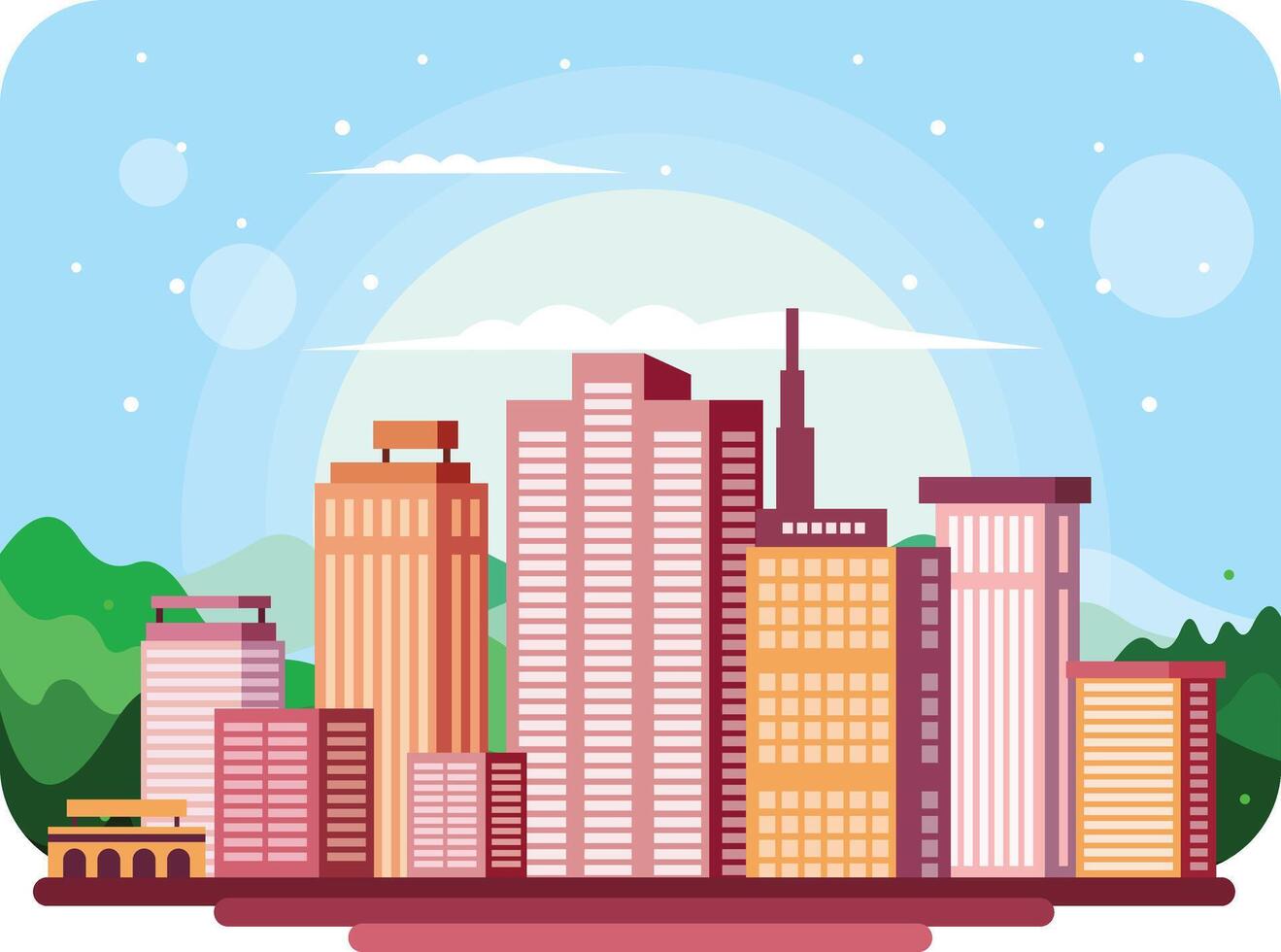 Big City Landscape Vector Illustration