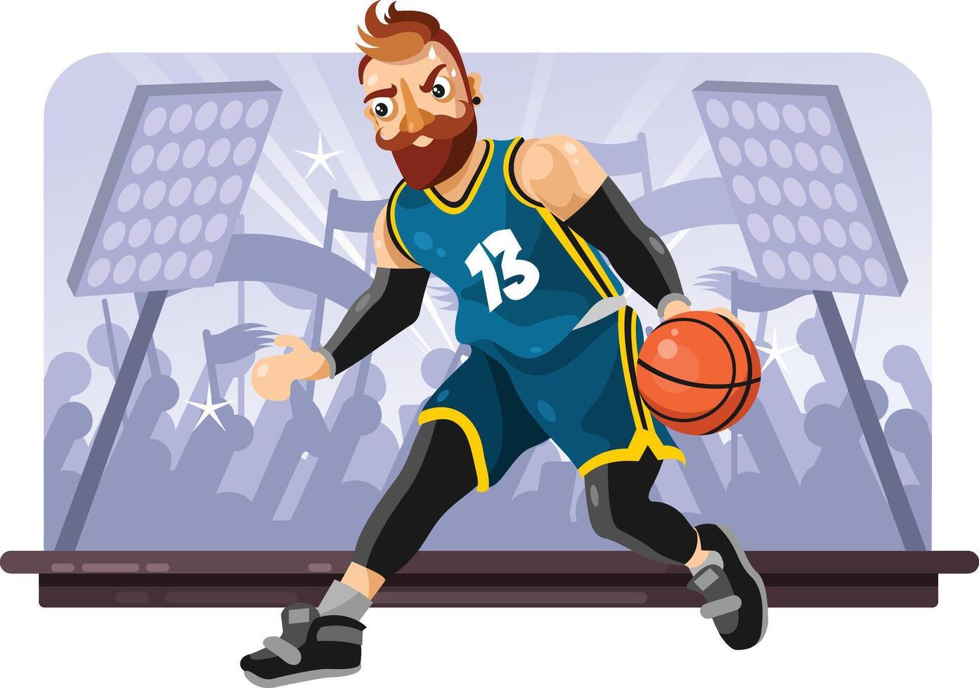 Ilustración de vector de jugador de baloncesto