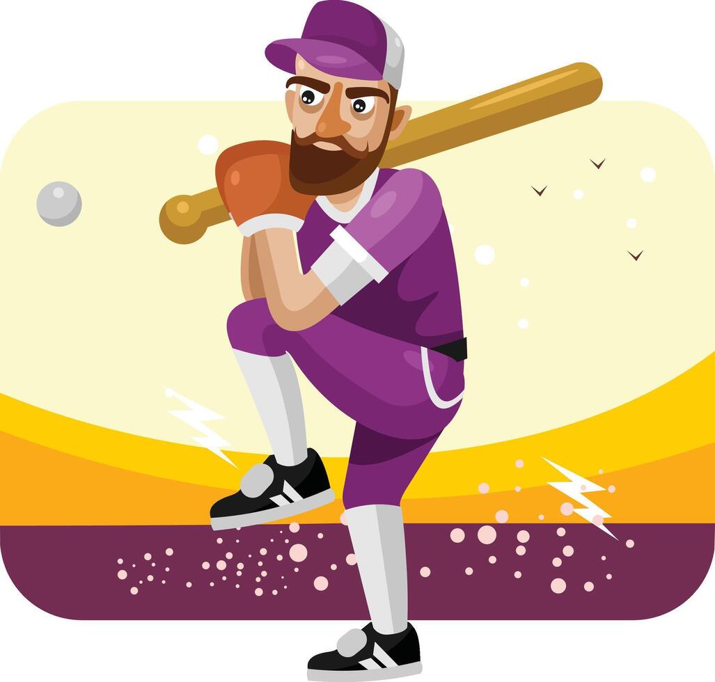 Baseball Player Vector Illustration