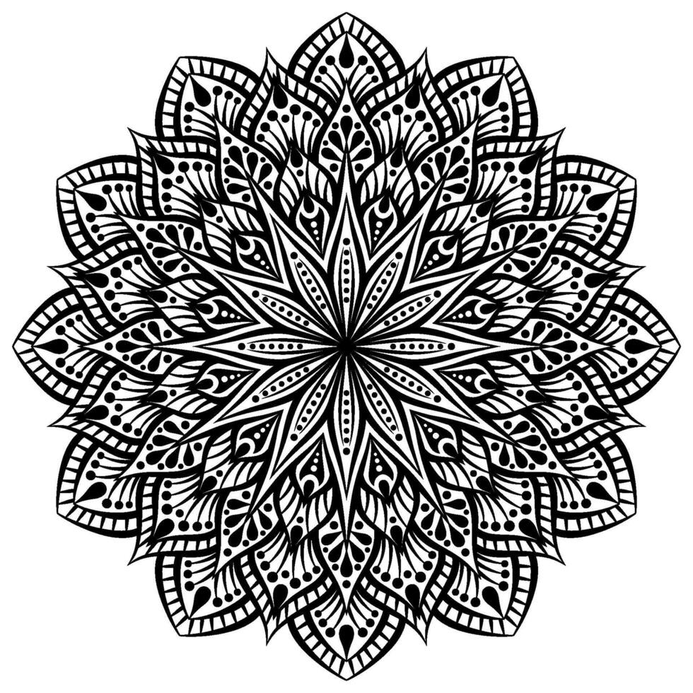 negro mandala flor ornamento vector