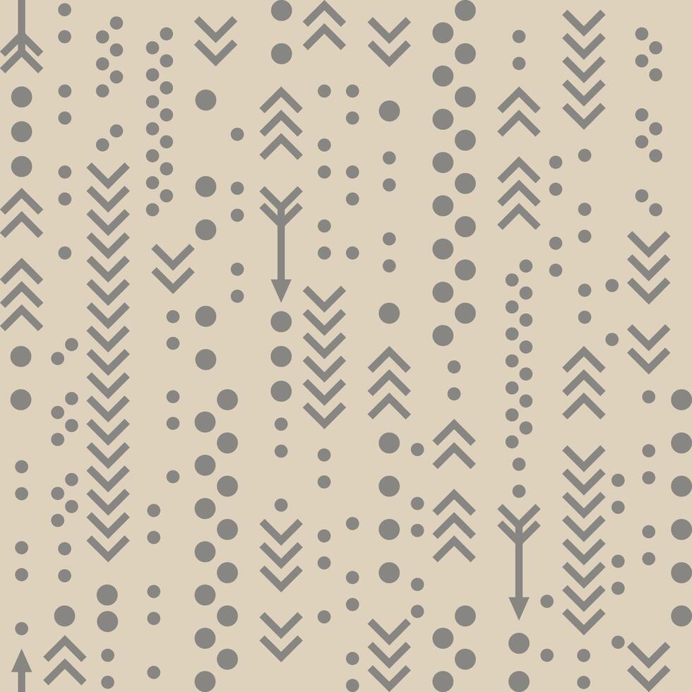 Seamless pattern with arrows and geometric shapes - circles, monochrome colors, grey colors. Suits as fabric print, background, wallpaper, all parts are editable. vector