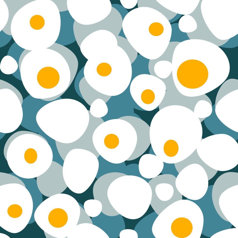 Abstract seamless pattern with egg shapes. Could be used as kitchen wrapping, wallpaper, print vector