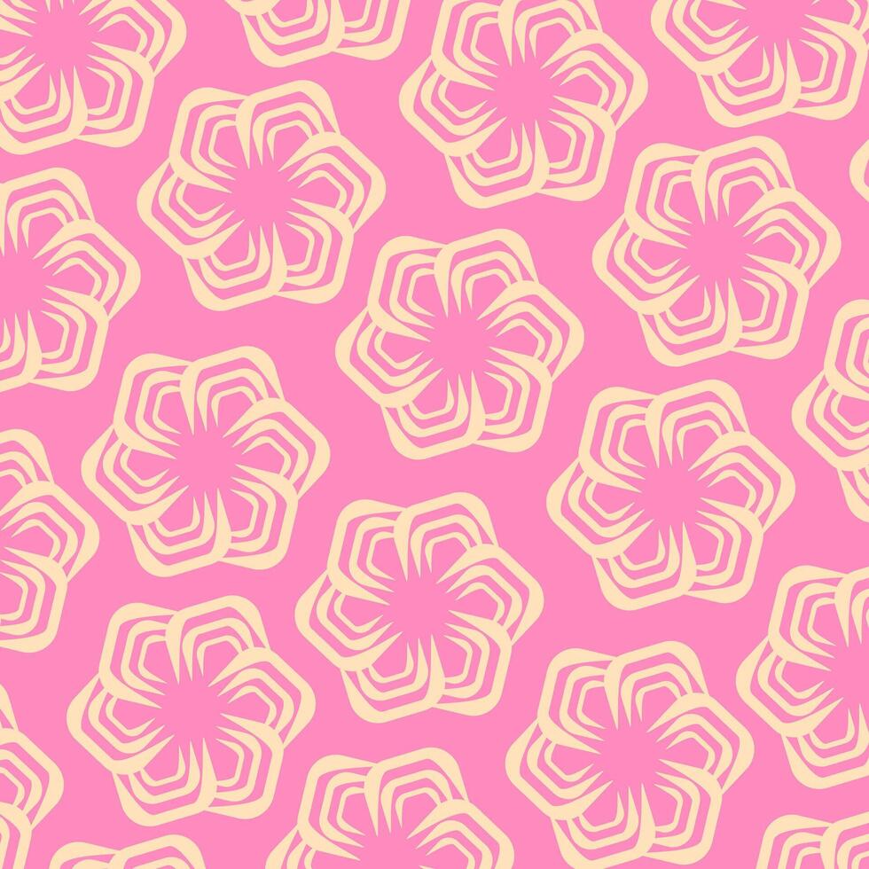pink background with a yellow flower pattern vector