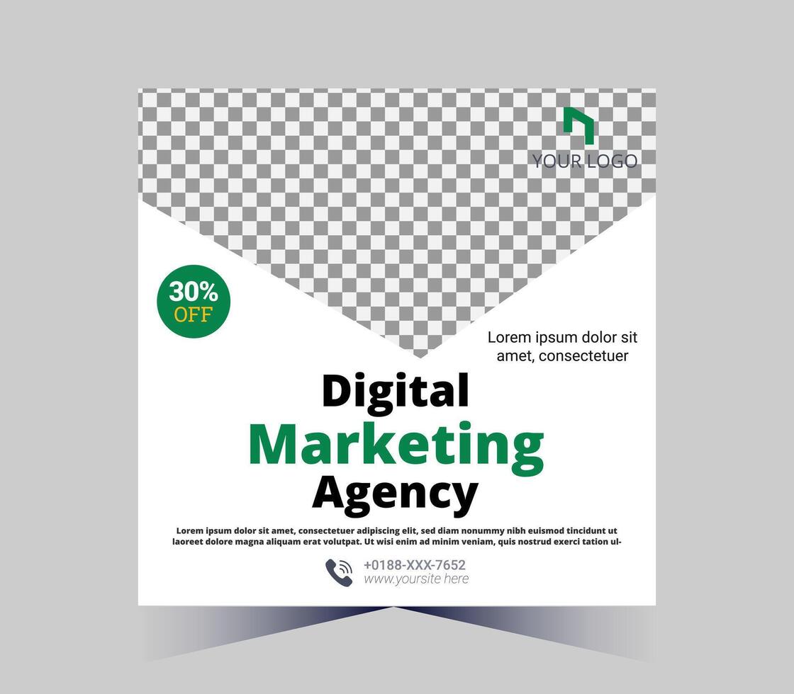 digital márketing agencia volantes modelo con amarillo y gris color esquema vector