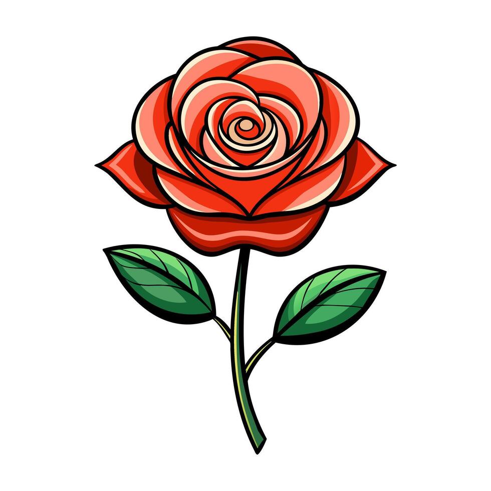 rojo Rosa flor vector ilustración