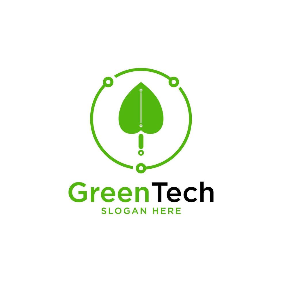 Green Tech Logo Template Design Vector, Emblem, Design Concept, Creative Symbol, Icon vector