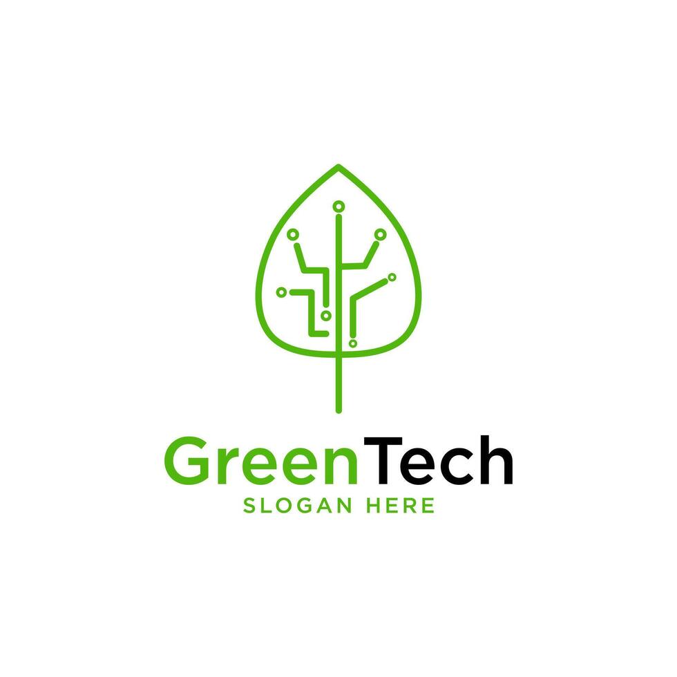 Green Tech Logo Template Design Vector, Emblem, Design Concept, Creative Symbol, Icon vector