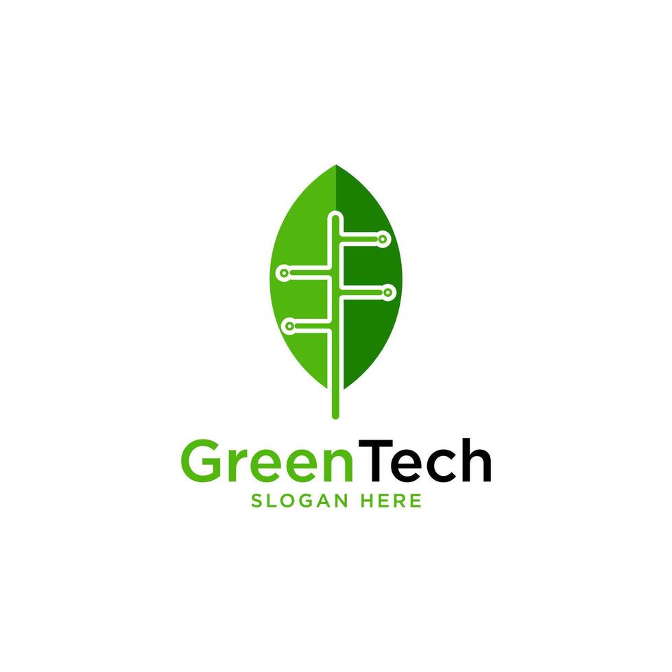 Green Tech Logo Template Design Vector, Emblem, Design Concept, Creative Symbol, Icon vector