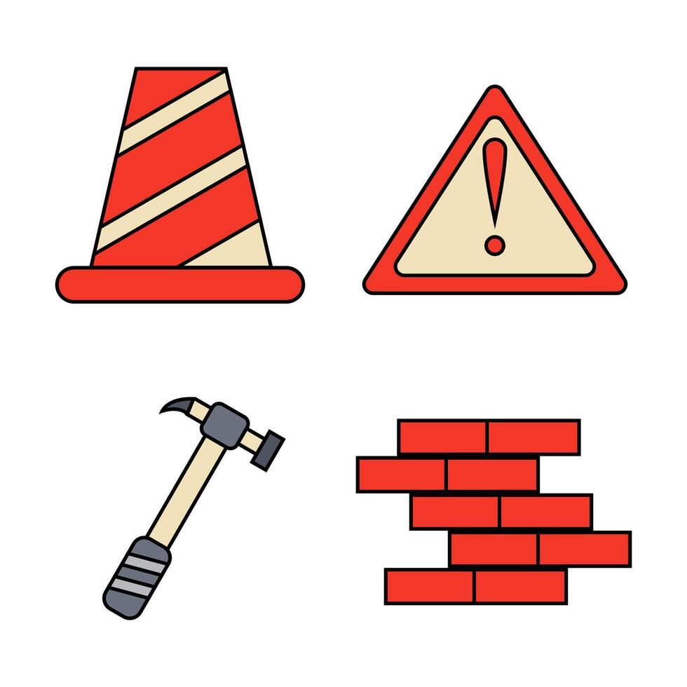 construction icon pack vector