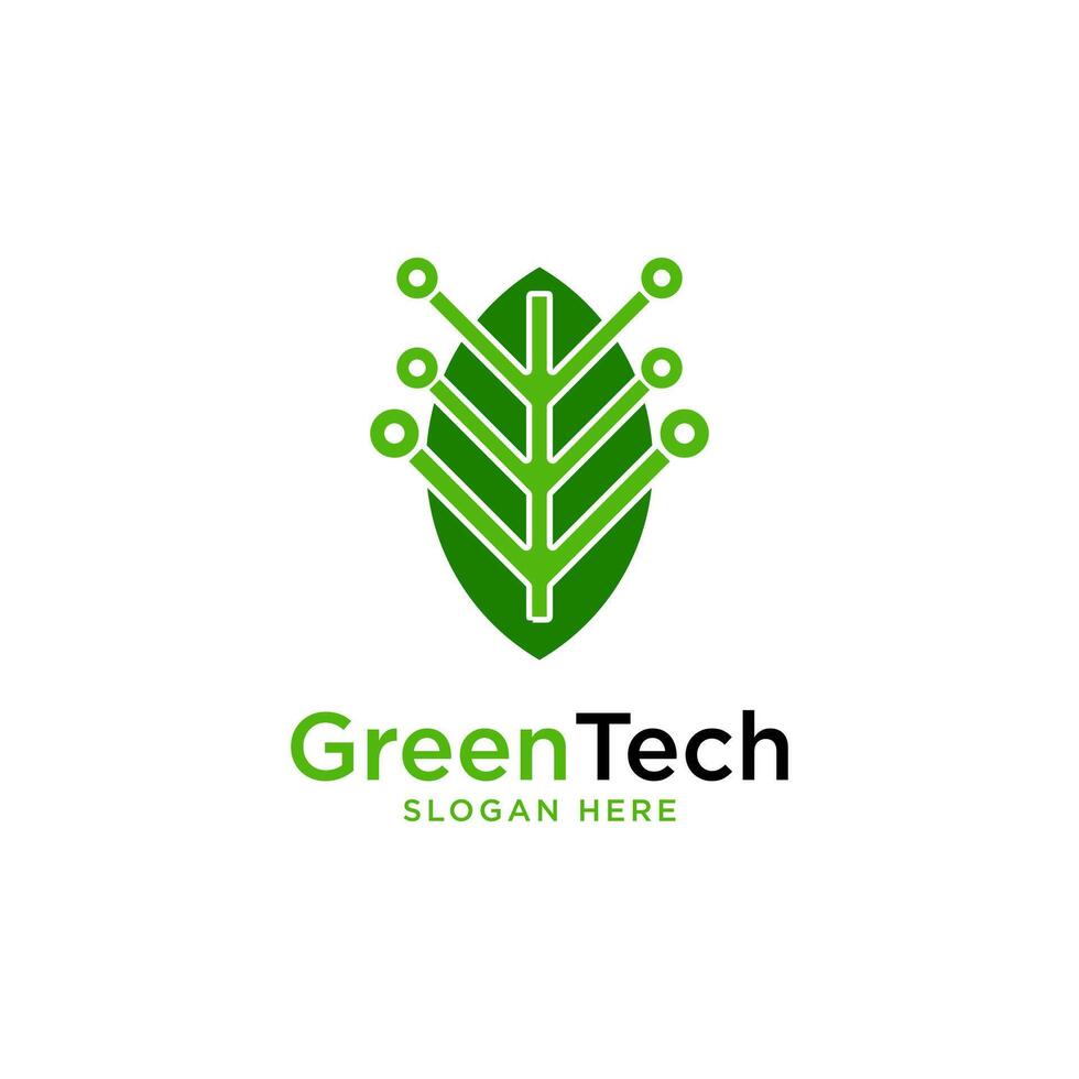 Green Tech Logo Template Design Vector, Emblem, Design Concept, Creative Symbol, Icon vector