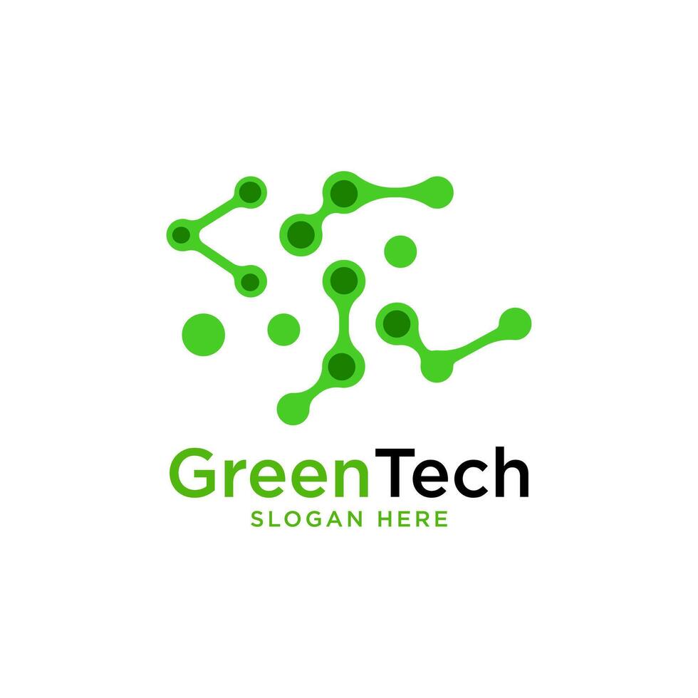 Green Tech Logo Template Design Vector, Emblem, Design Concept, Creative Symbol, Icon vector