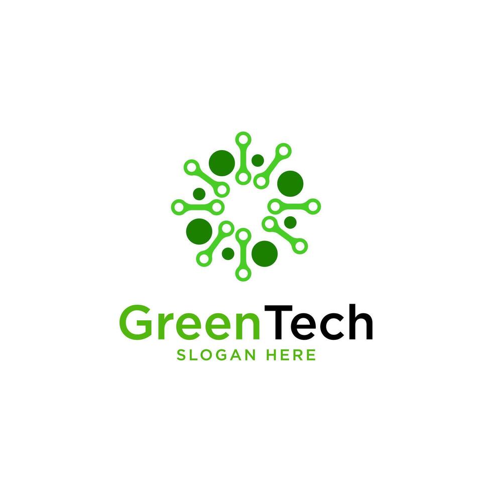 Green Tech Logo Template Design Vector, Emblem, Design Concept, Creative Symbol, Icon vector