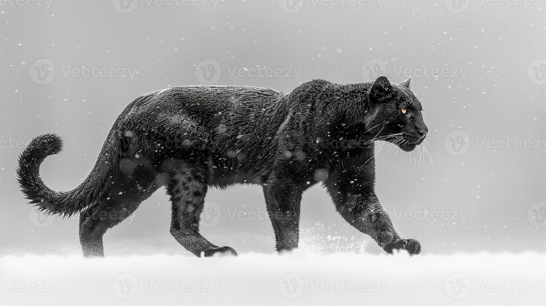 AI generated Black panther on white background, AI generated photo