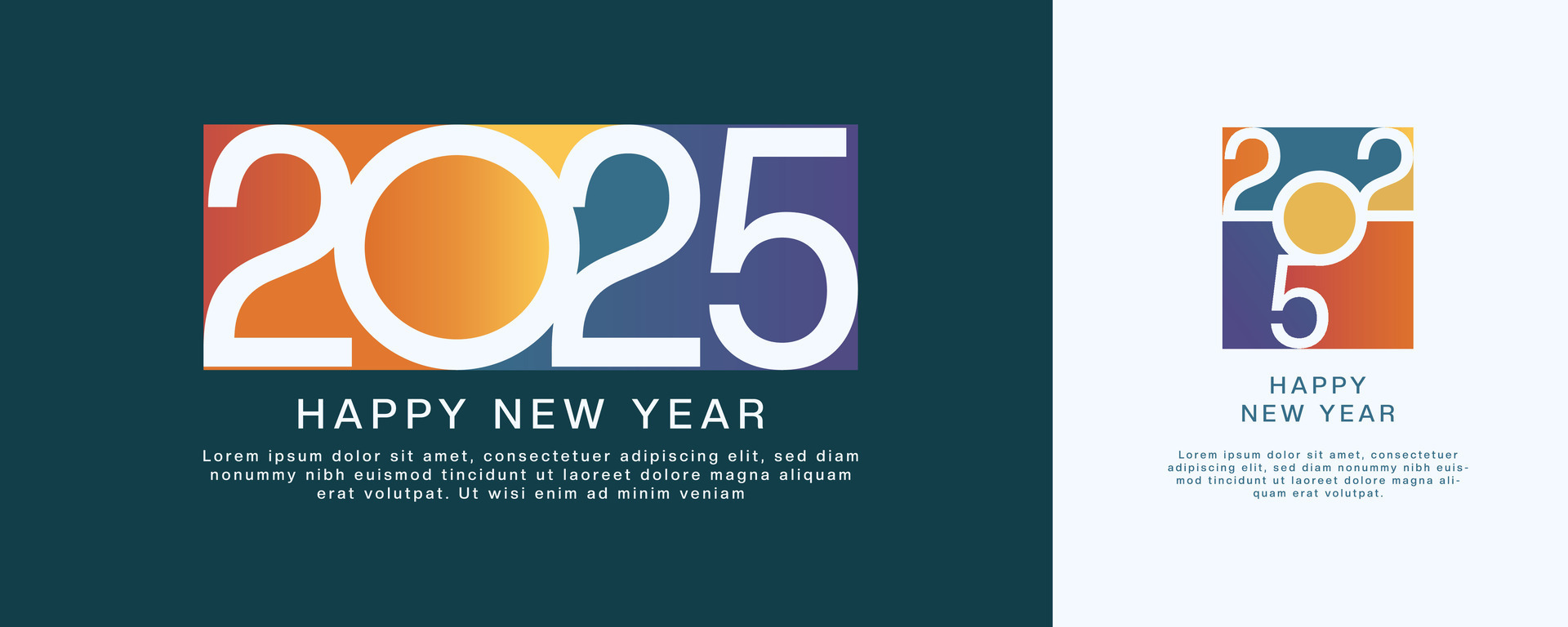 Happy new year 2025 design. Premium set of 2025 vector design for poster, banner, greeting and