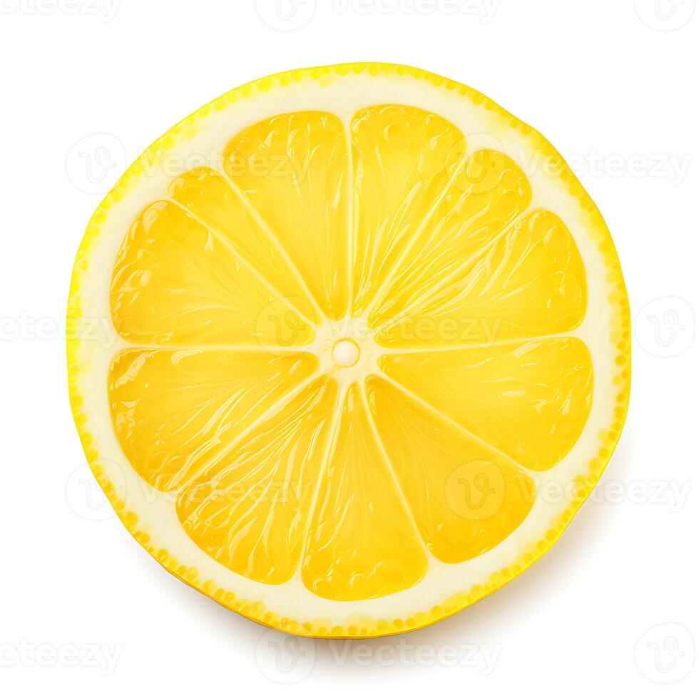 AI generated Lemon slice isolated on a white background photo