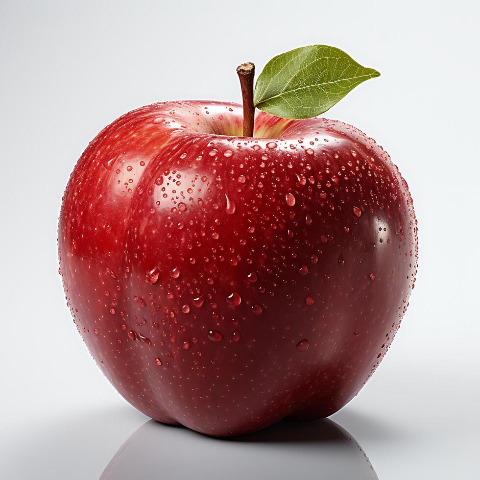 AI generated Apple with leaf photo