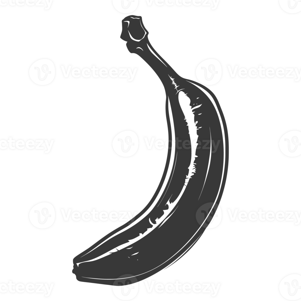 AI generated Silhouette Banana Fruit black color only png