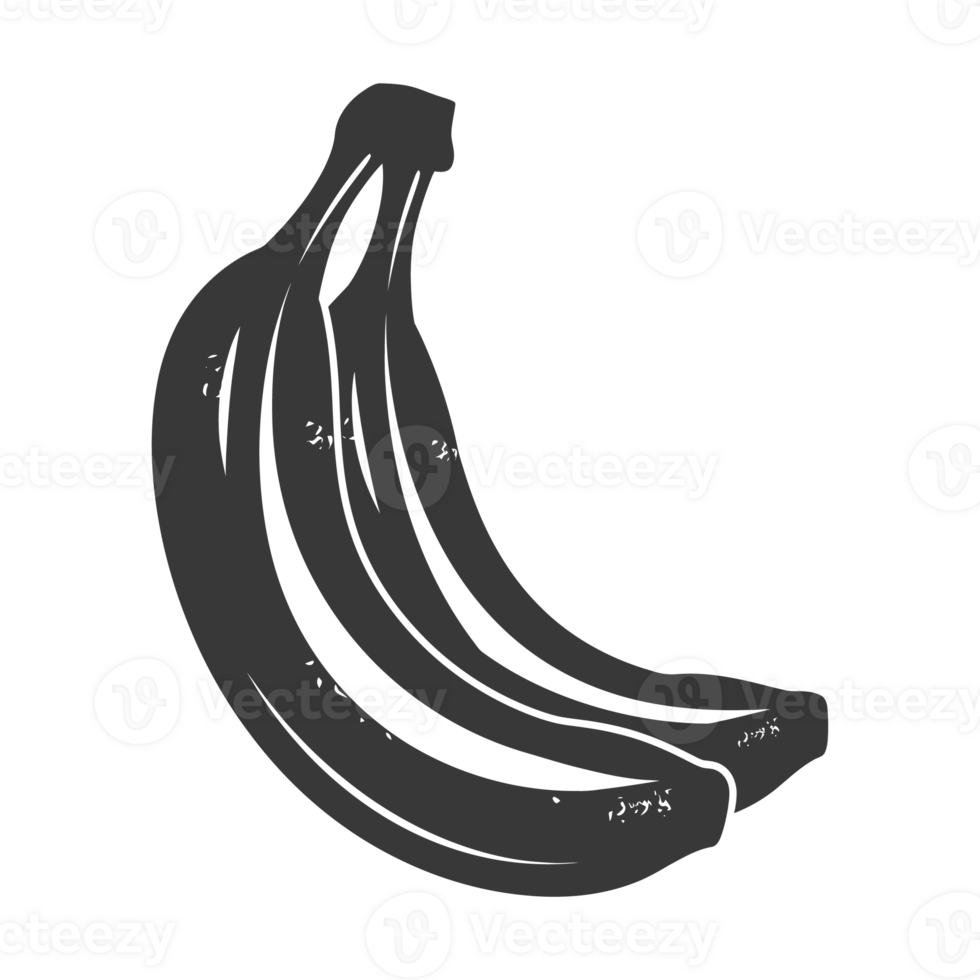 AI generated Silhouette Banana Fruit black color only png