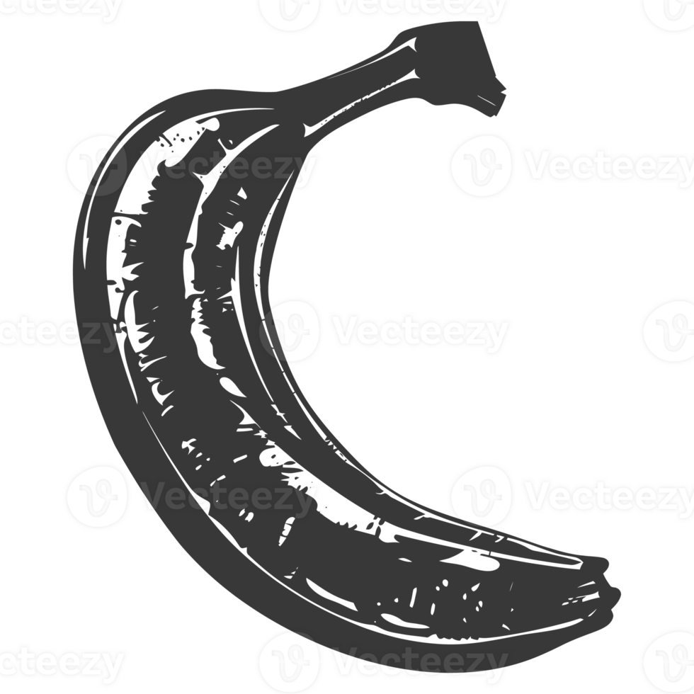 AI generated Silhouette Banana Fruit black color only png