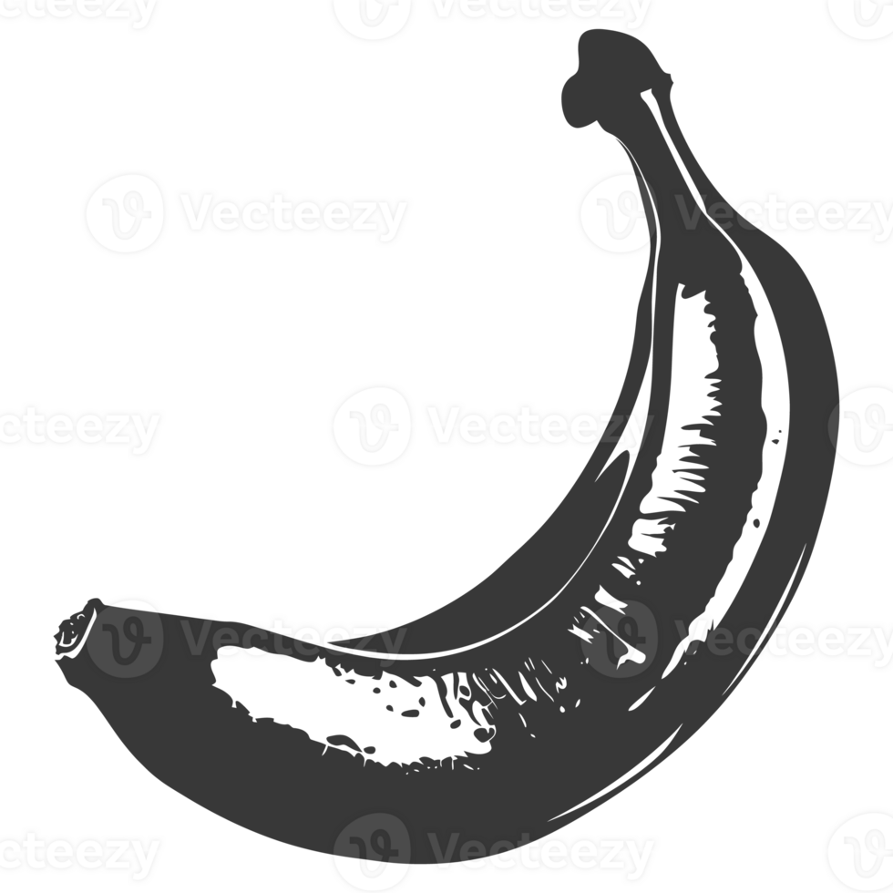 AI generated Silhouette Banana Fruit black color only png