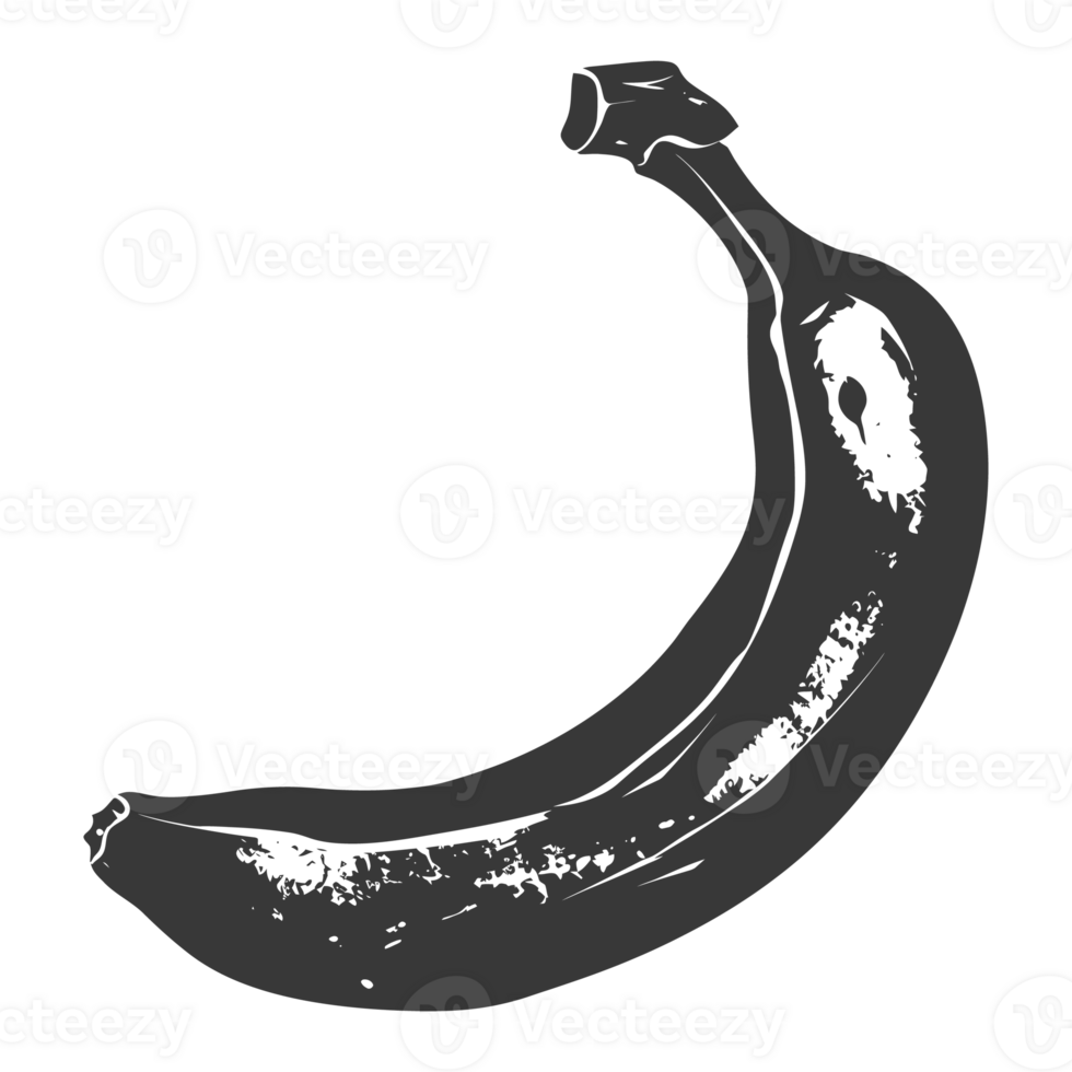 AI generated Silhouette Banana Fruit black color only png