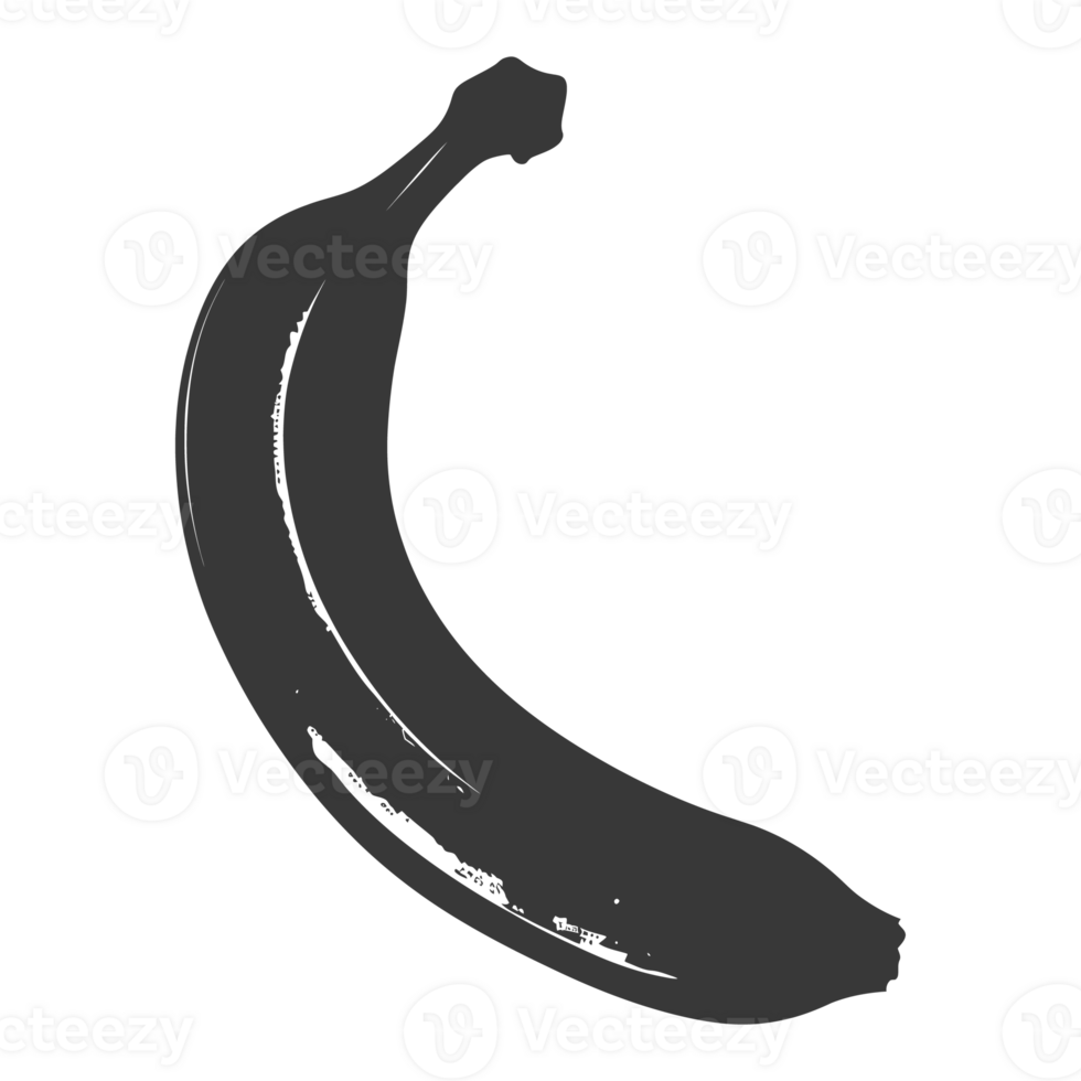 ai gerado silhueta banana fruta Preto cor só png